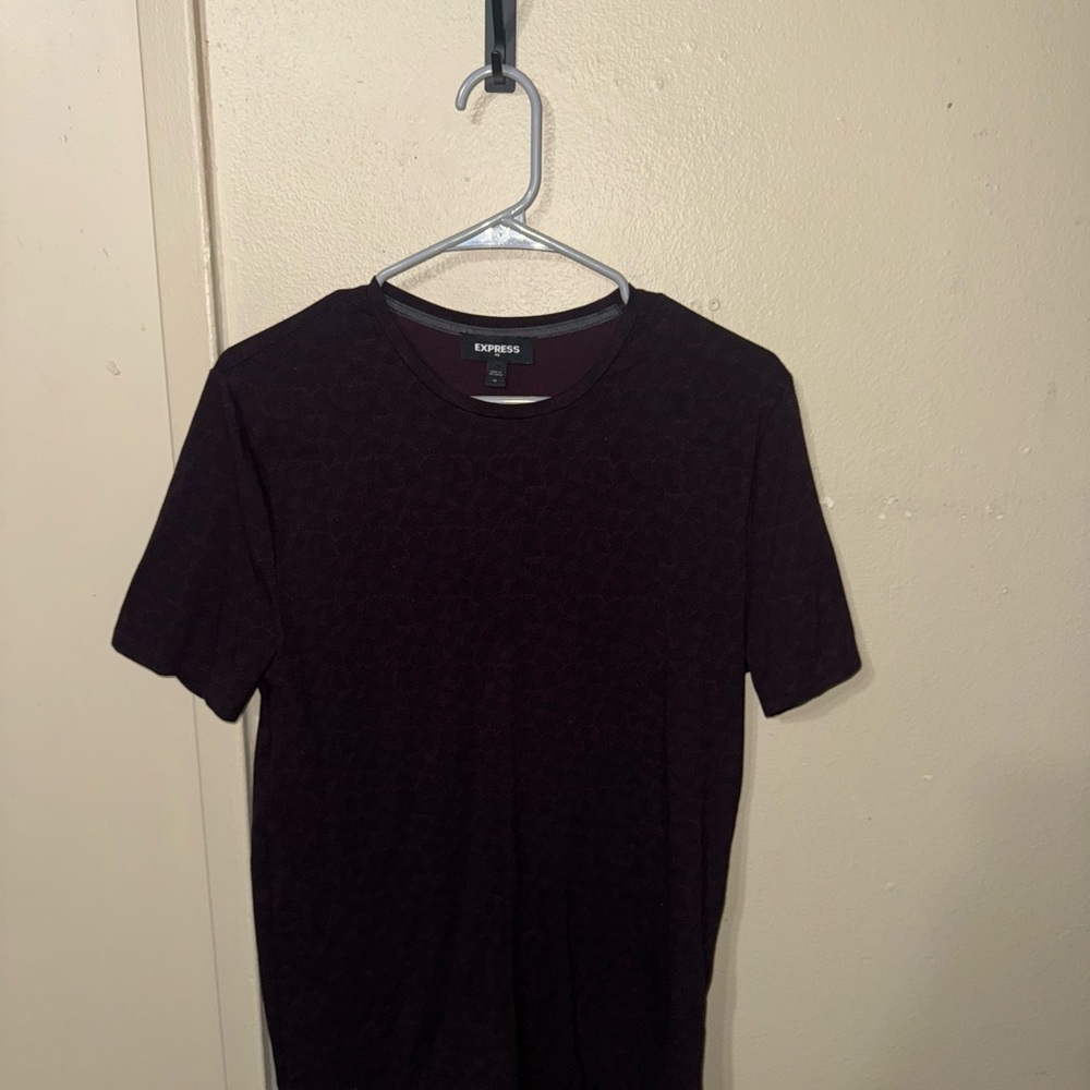 Express Men's Maroon T-Shirt